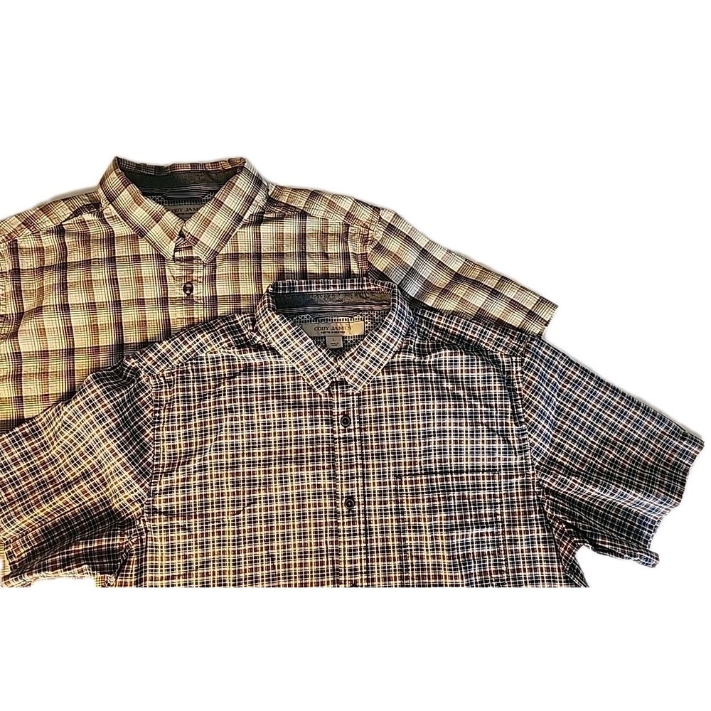 Lot 2 Cody James Men's Large Western Neutral Plaid Stretch S/S Button Shirts EUC